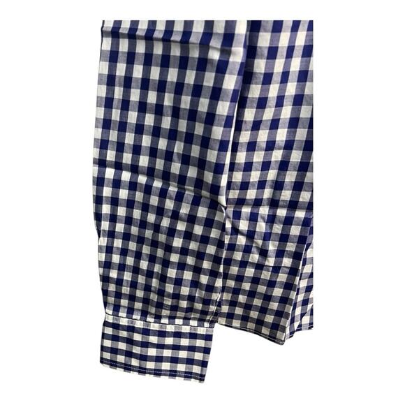 UNTUCKit Women's Gingham Blue and White Long Sleeve Button Up Shirt Size 10 NWT - Picture 6 of 11